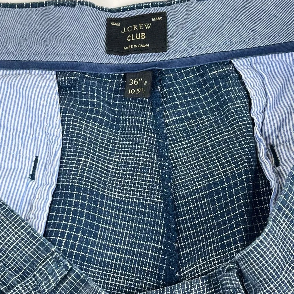 J. Crew Club | Men’s 100% Linen Plaid Shorts Blue Preppy Beachy Coastal | 36